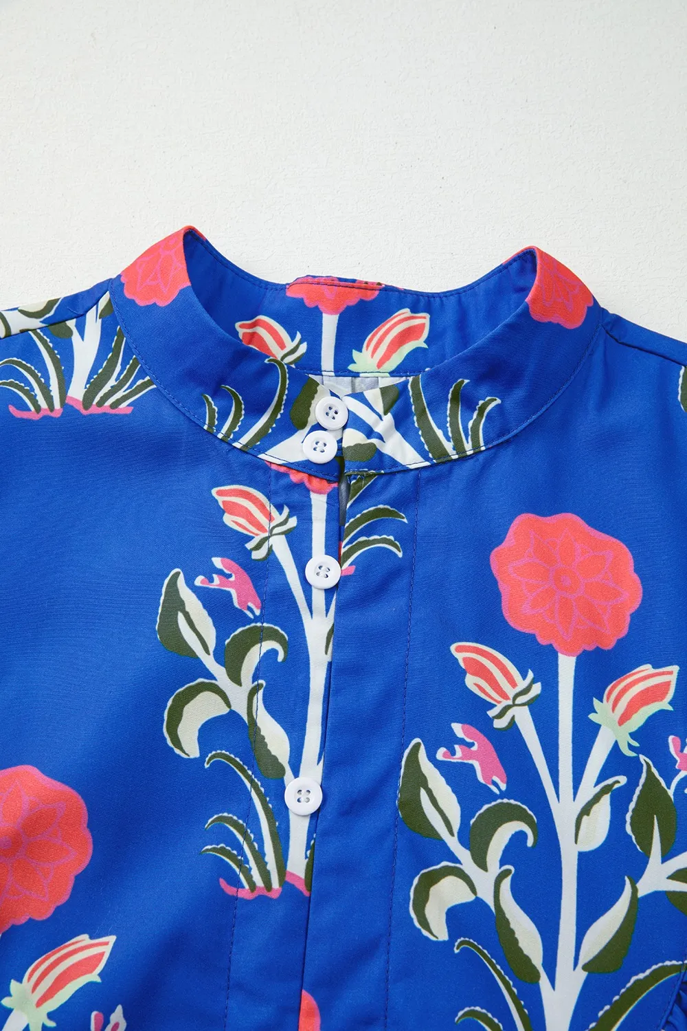 Floral Print Long Sleeve Ruffle Hem Dress, image 4