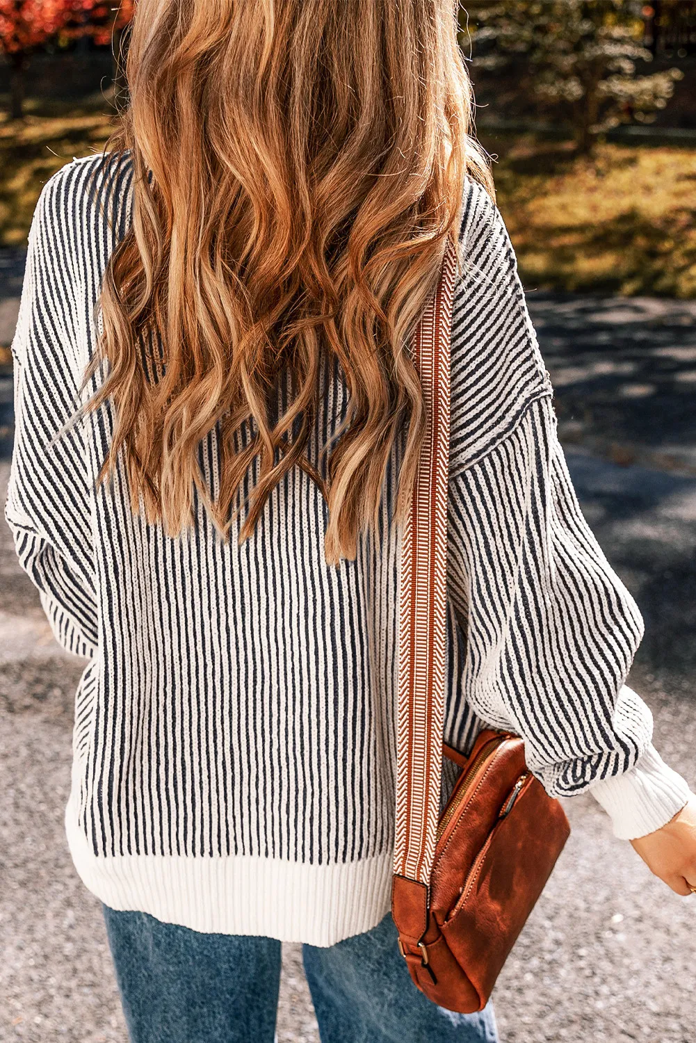 Round Neck Dropped Shoulder Sweater, image 12