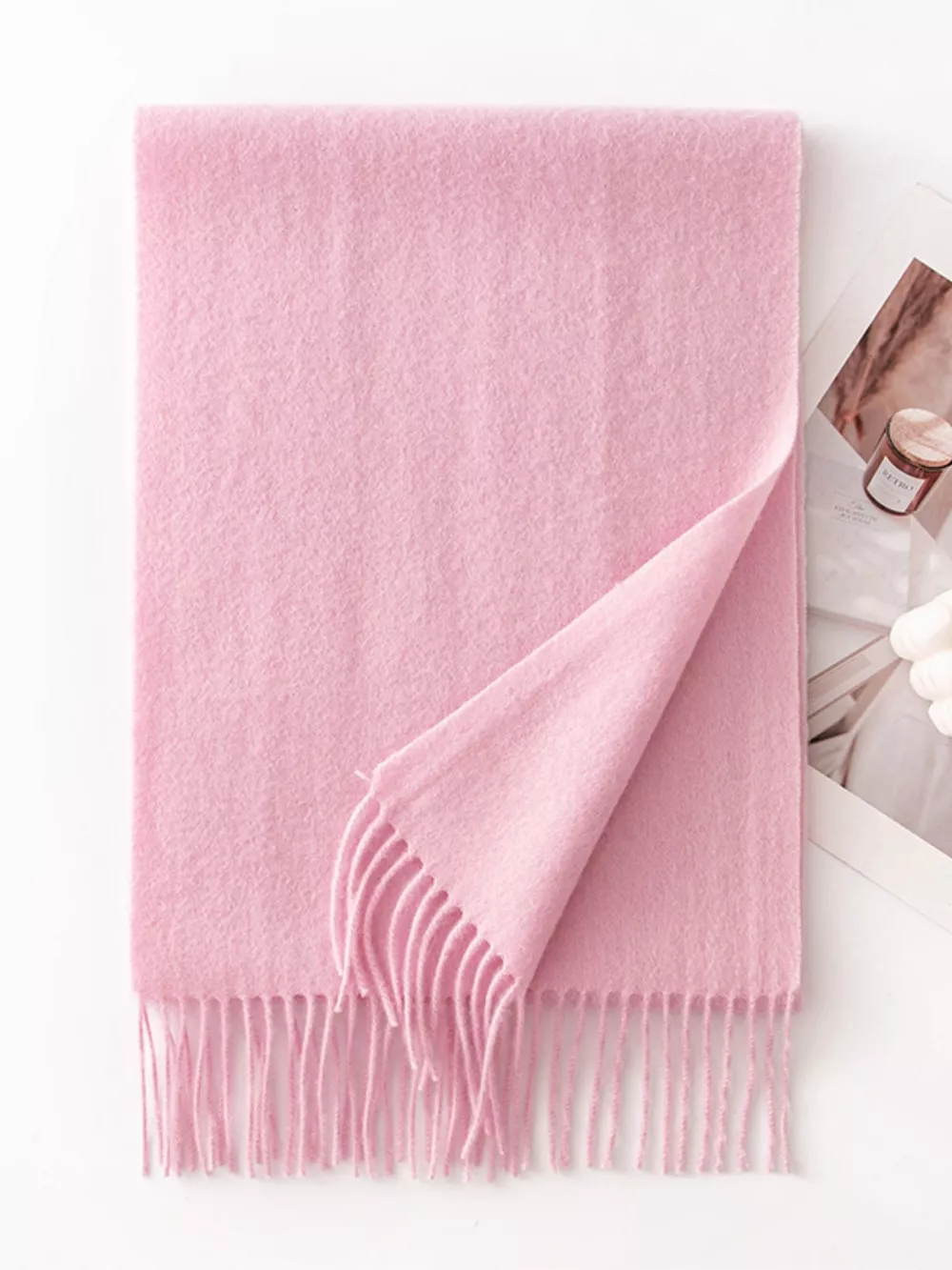 Solid Color Fringe Scarf, image 7