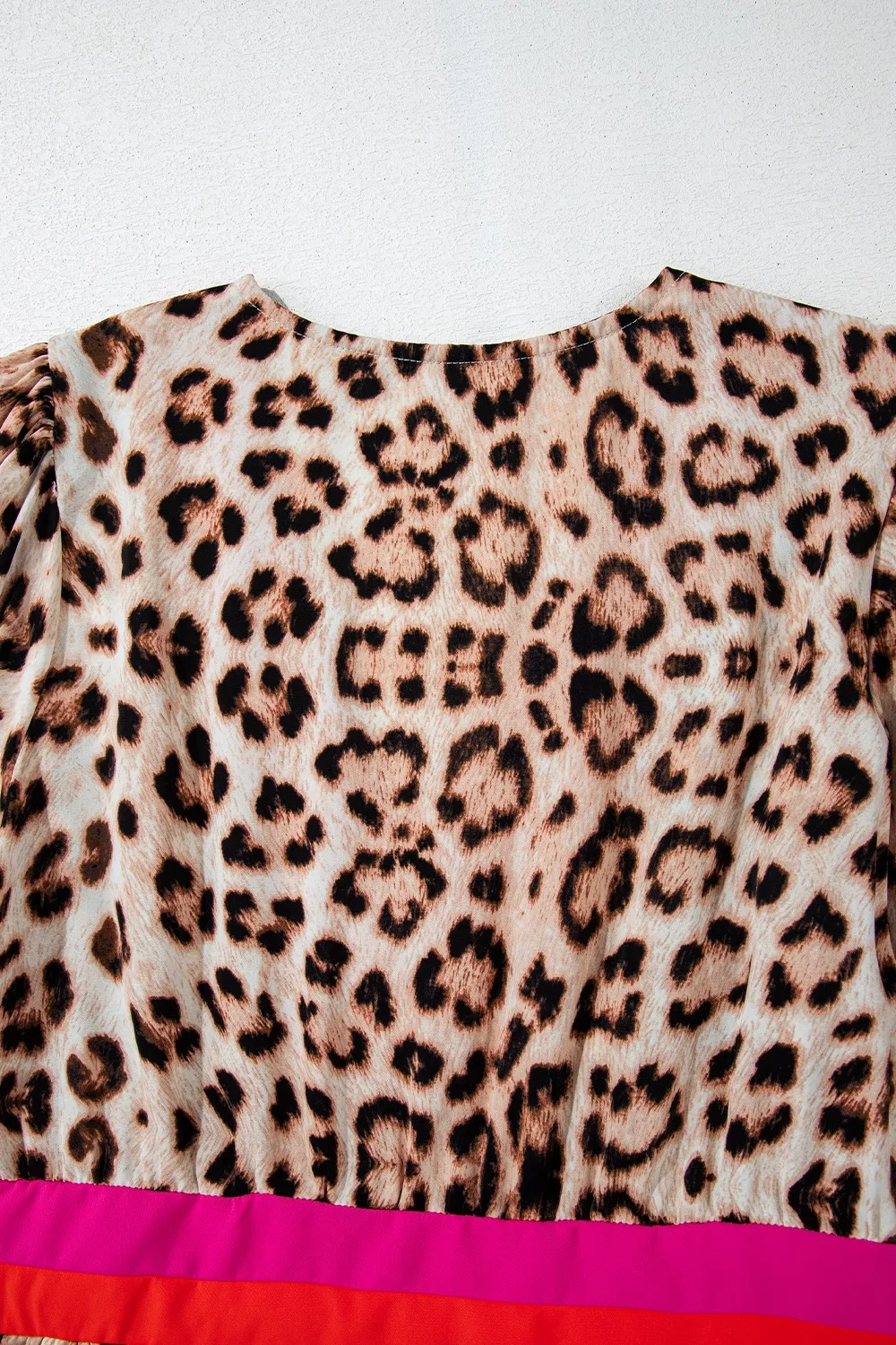 Leopard Print V-Neck Blouse with Contrast Trim, image 10