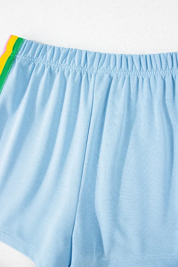 Rainbow Collared Short Sleeve Top and Shorts Set, image 12