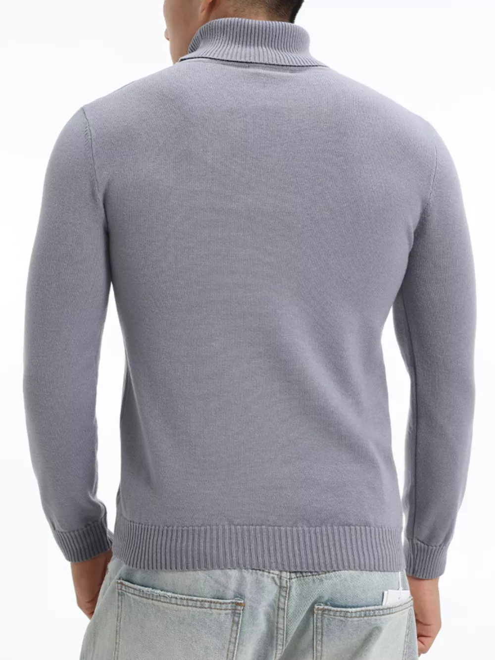 Men's Plus Size Turtleneck Long Sleeve Sweater, image 8