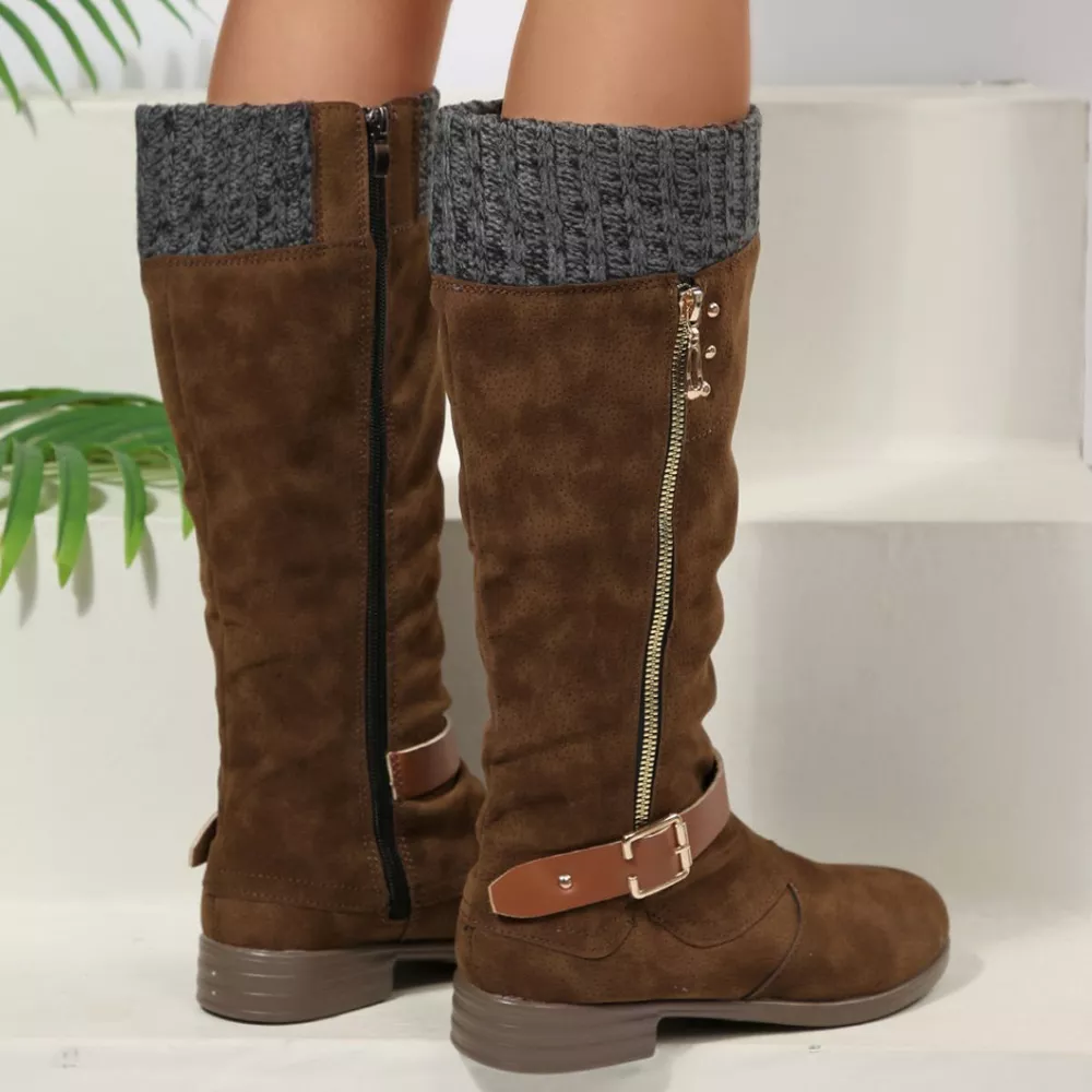 Round Toe Block Heels Boots, image 24