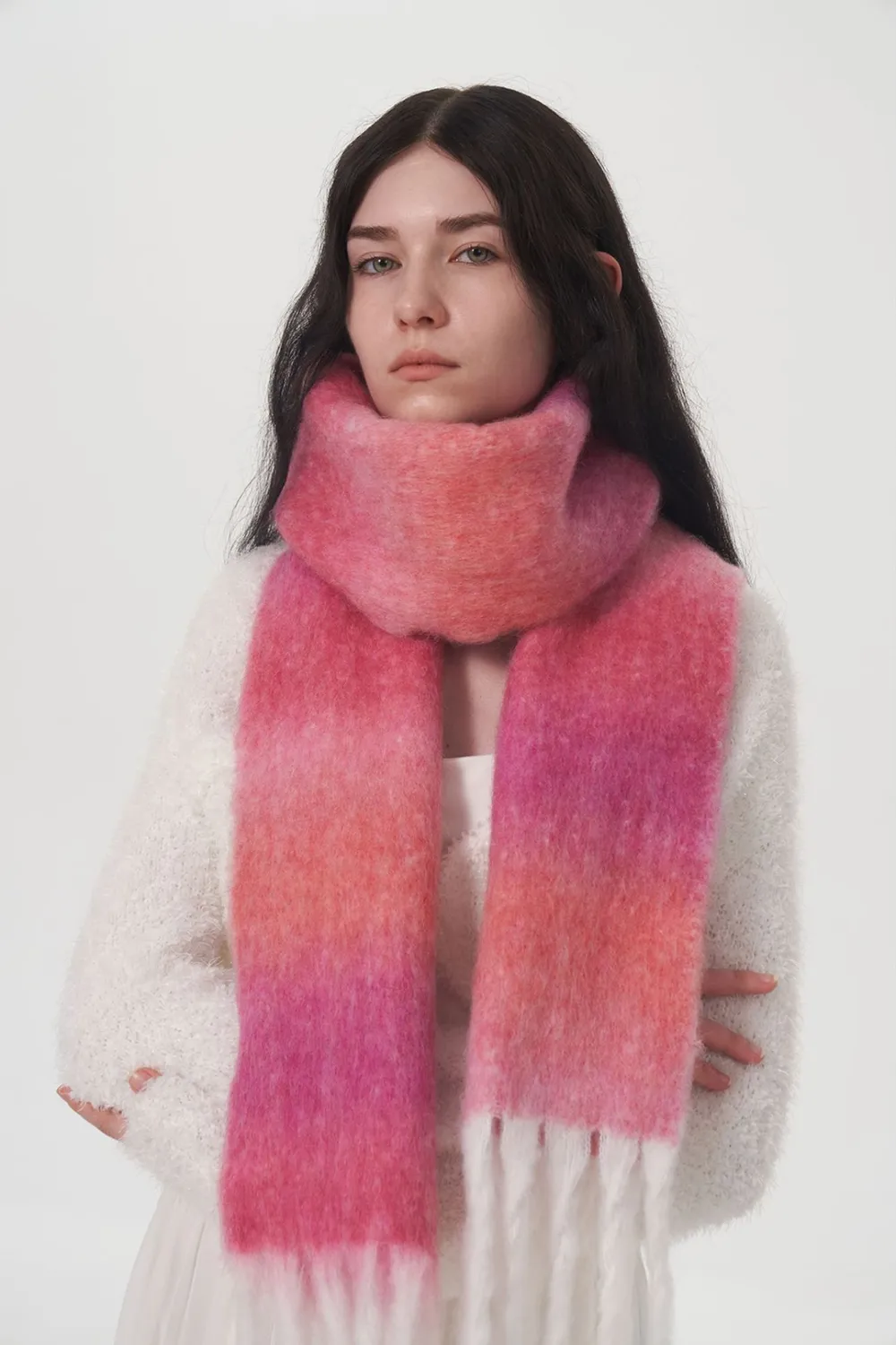 Fringe Gradient Thermal Scarf, image 2