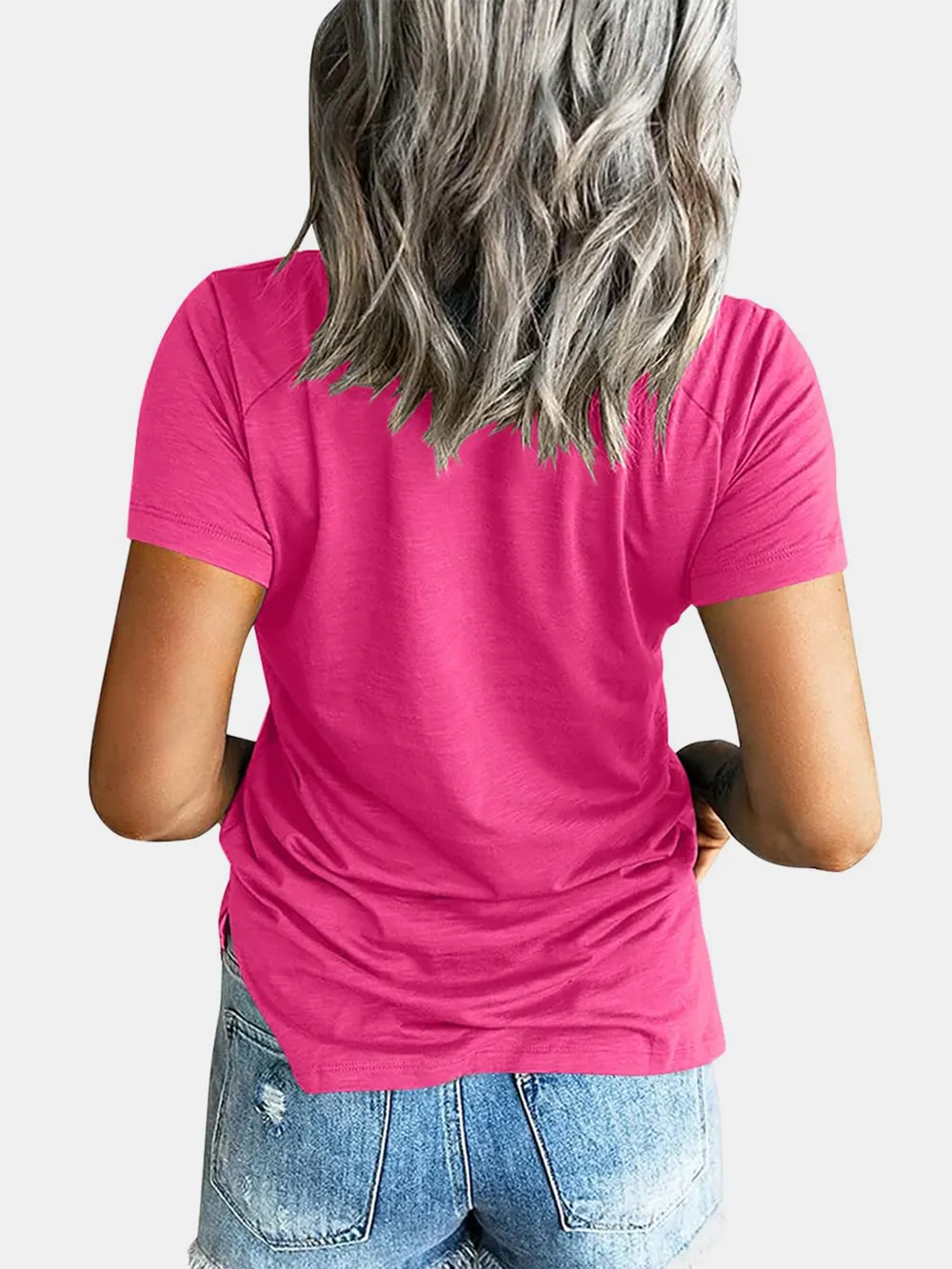Pocketed V-Neck Short Sleeve T-Shirt, image 16