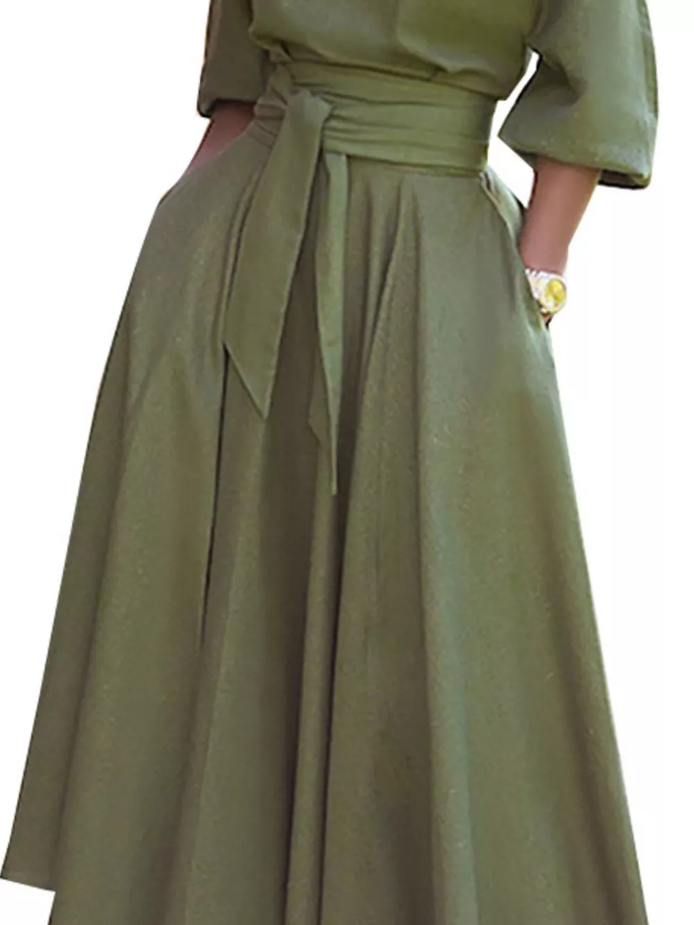 Boat Neck Tie Waist Dress, image 4