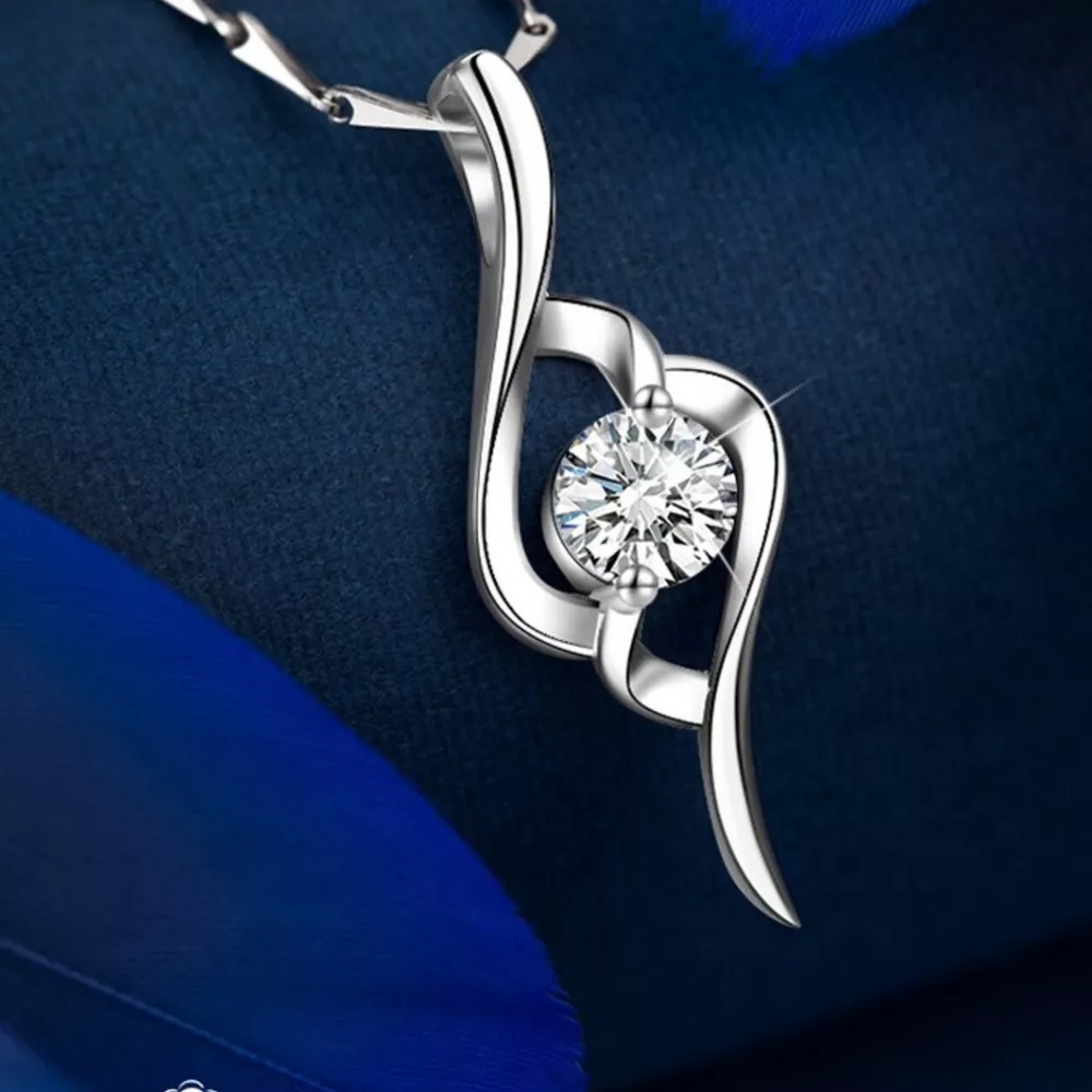 1 Carat Moissanite 925 Sterling Silver Pendant Necklace, image 5