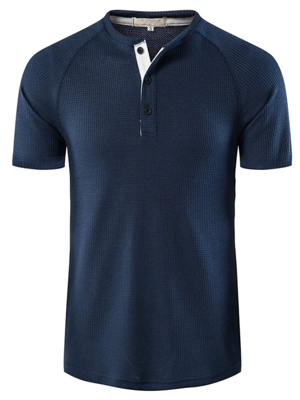 Men's Casual Waffle Knit Henley T-Shirt, image 11