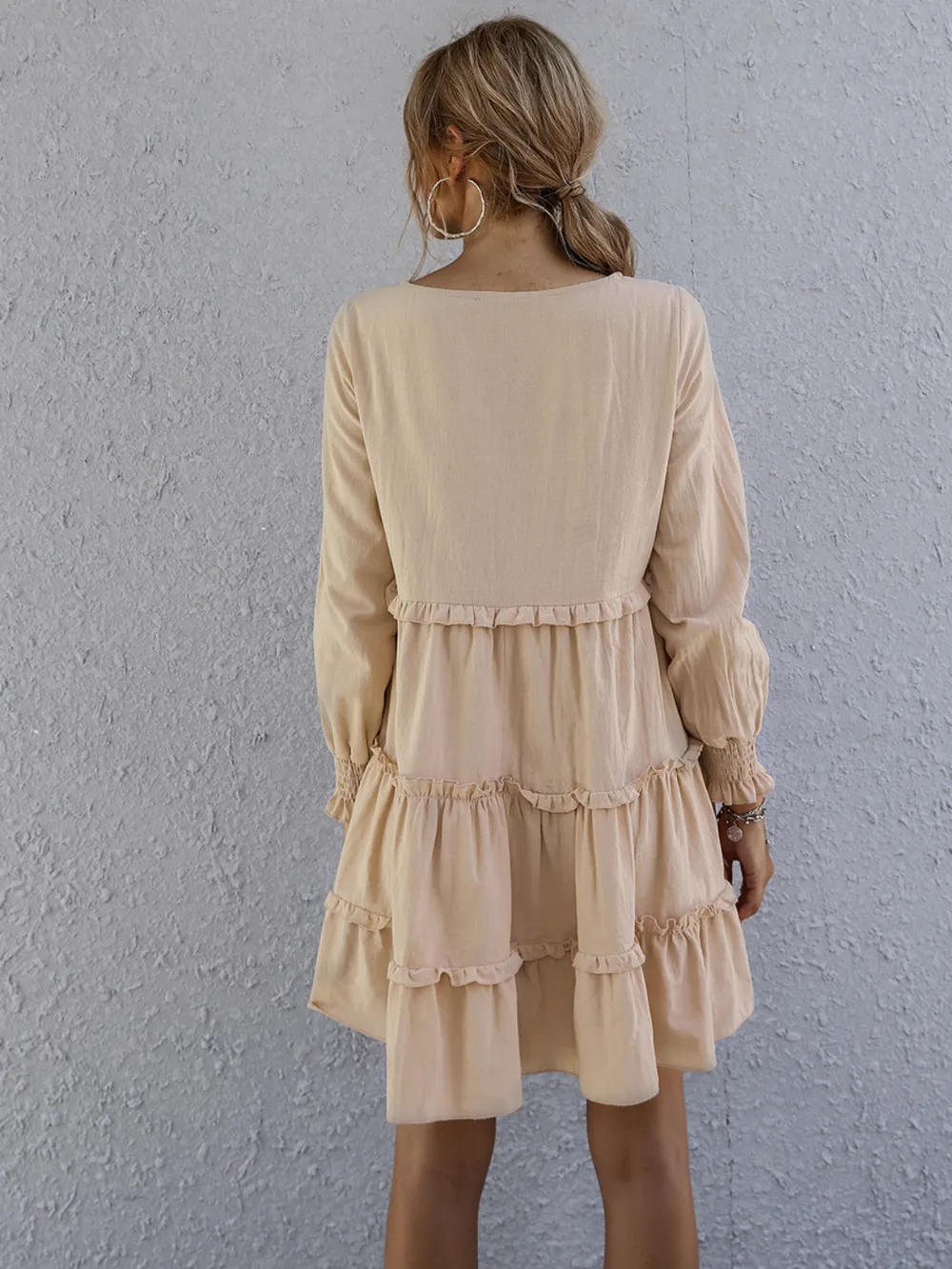 Frill Tiered Long Sleeve Mini Dress, image 11