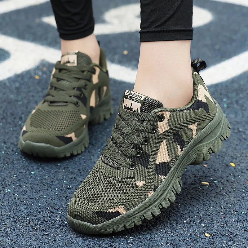 Camouflage Lace Up Mesh Breathable Athletic