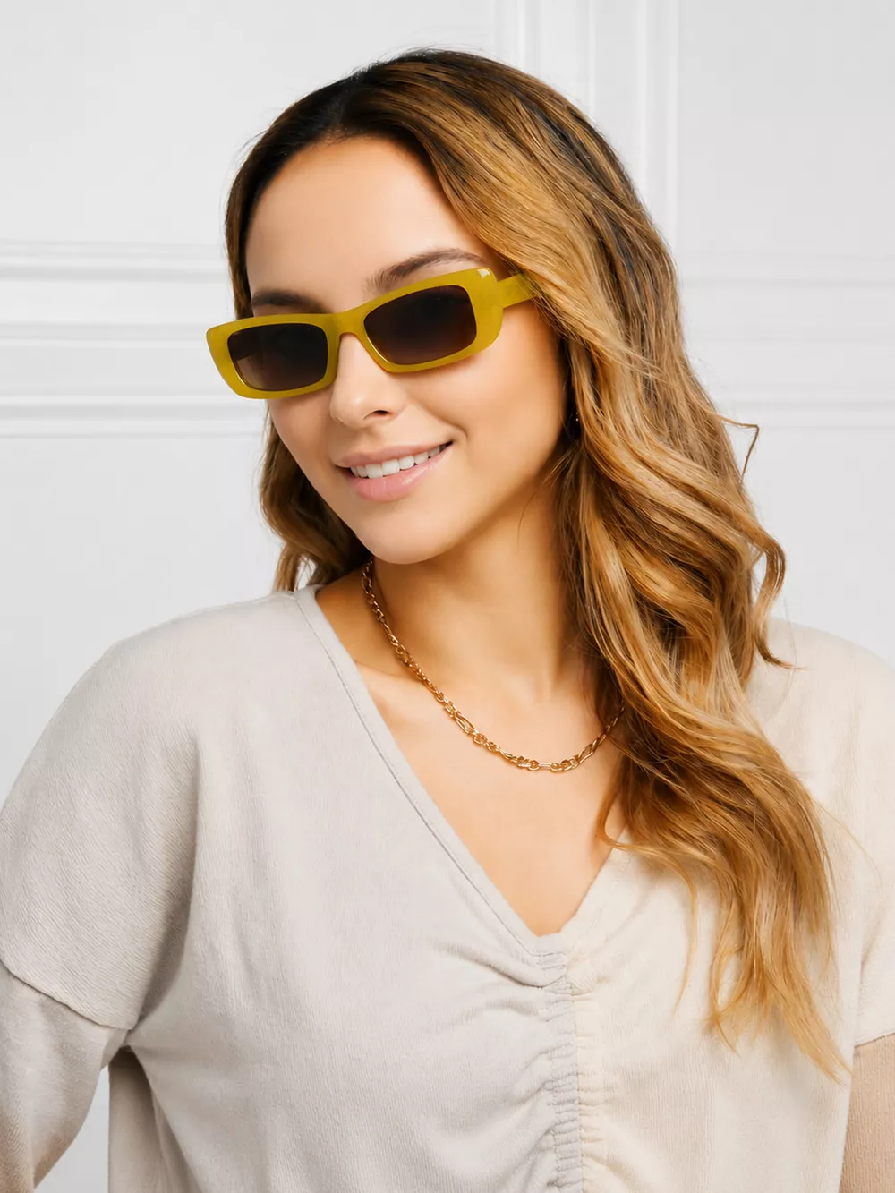 Chic Rectangular Tinted Lens Sunglasses, image 5