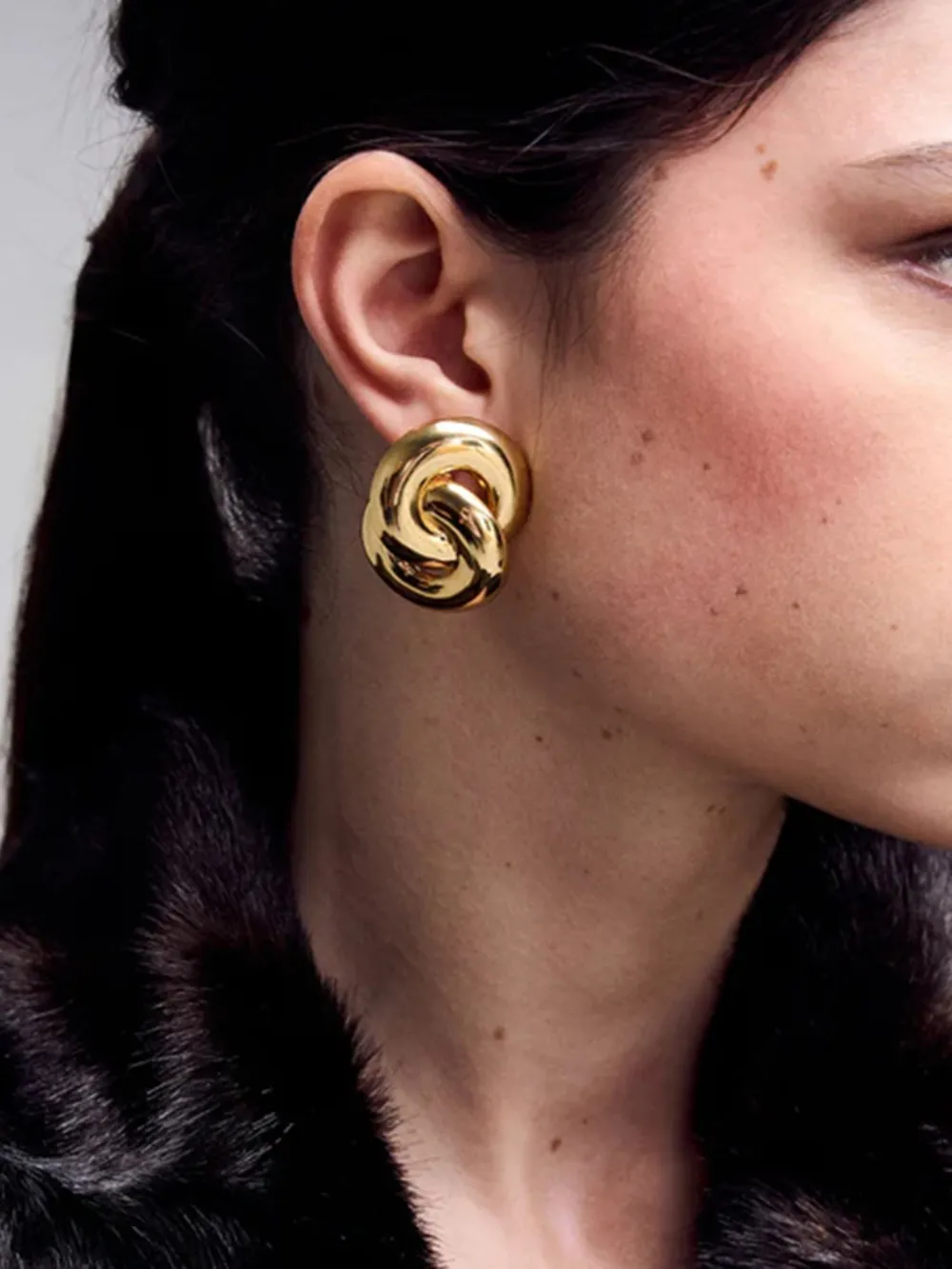 18K Gold-Plated Stainless Steel Knotted Earrings, image 4