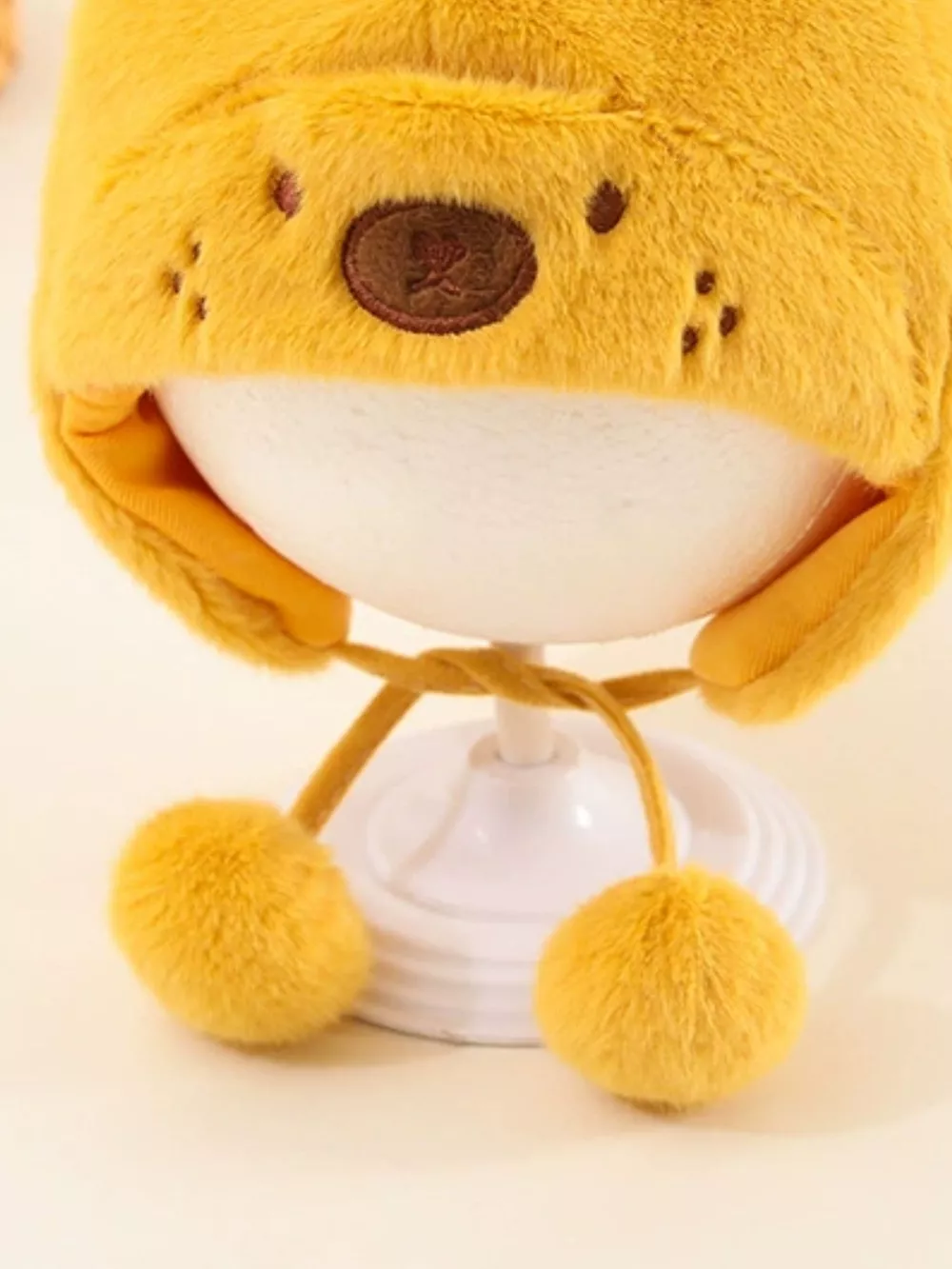 Children's Cute Bear Ear Plush Hat, image 16