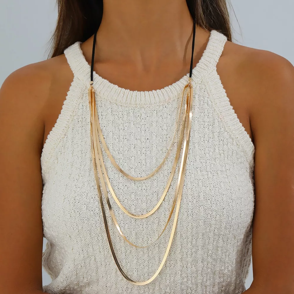 Multi-Layered Snake Chain Necklace, image 2