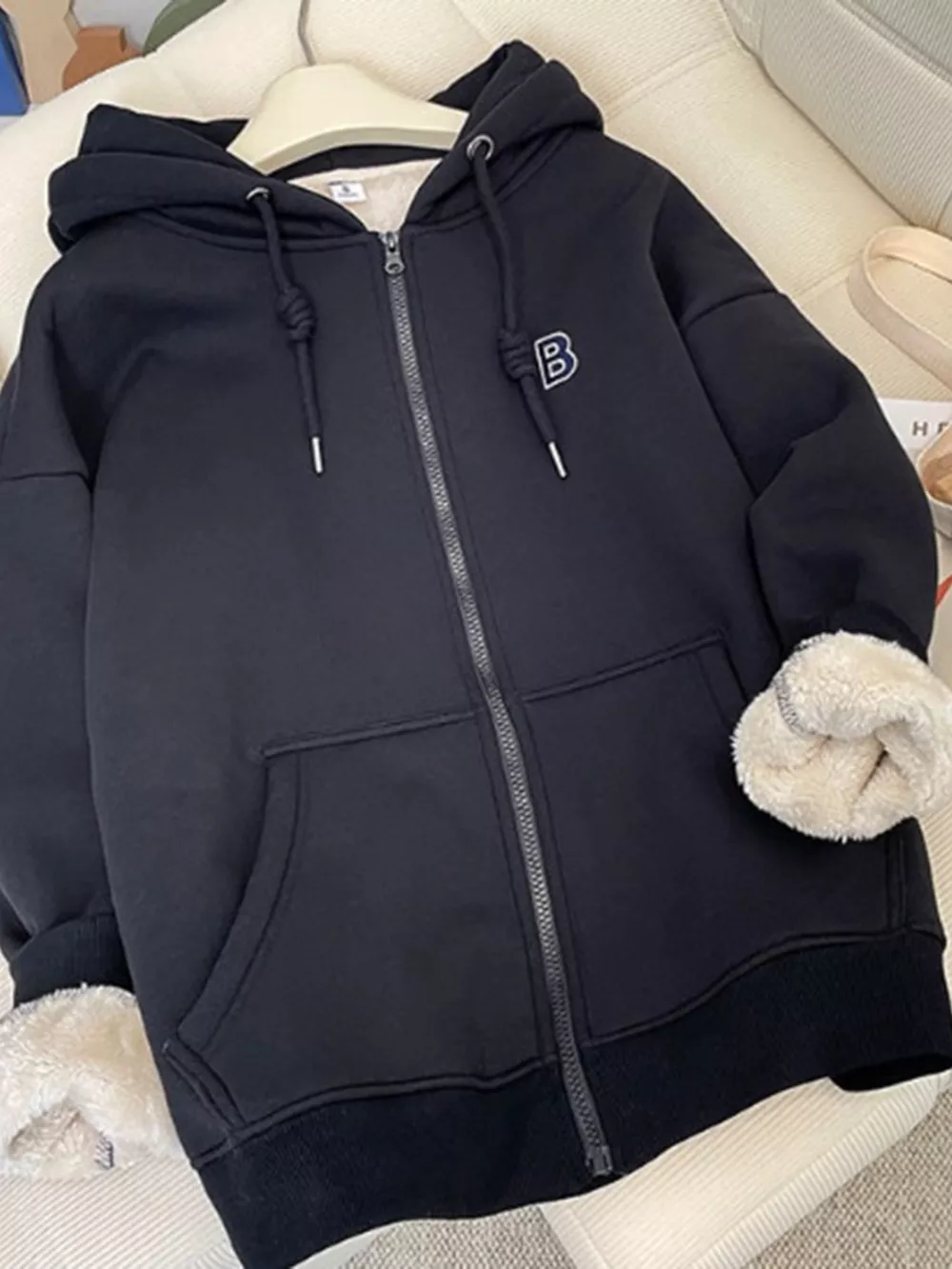 Fleece-Lined Zip-Up Hoodie, image 5