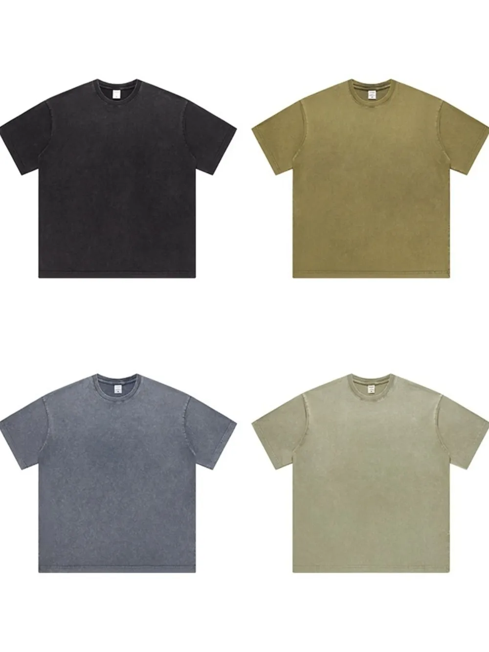 Men's Full Size Washed Round Neck T-Shirt Plus Size, image 5