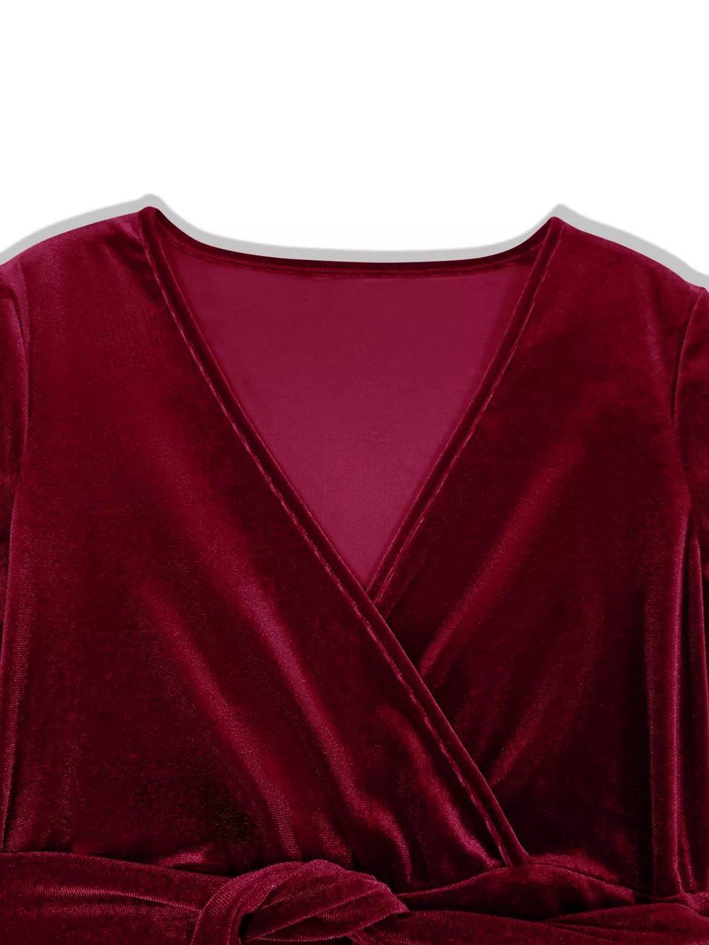 Velvet Wrap Surplice Maxi Dress, image 4