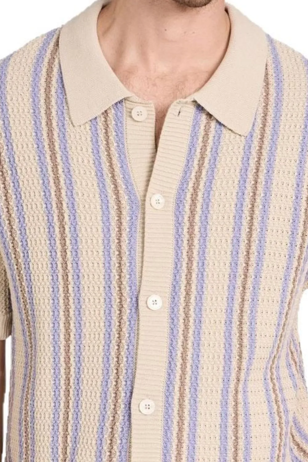 Men's Plus Size Striped Button Down Short Sleeve Shirt, image 4