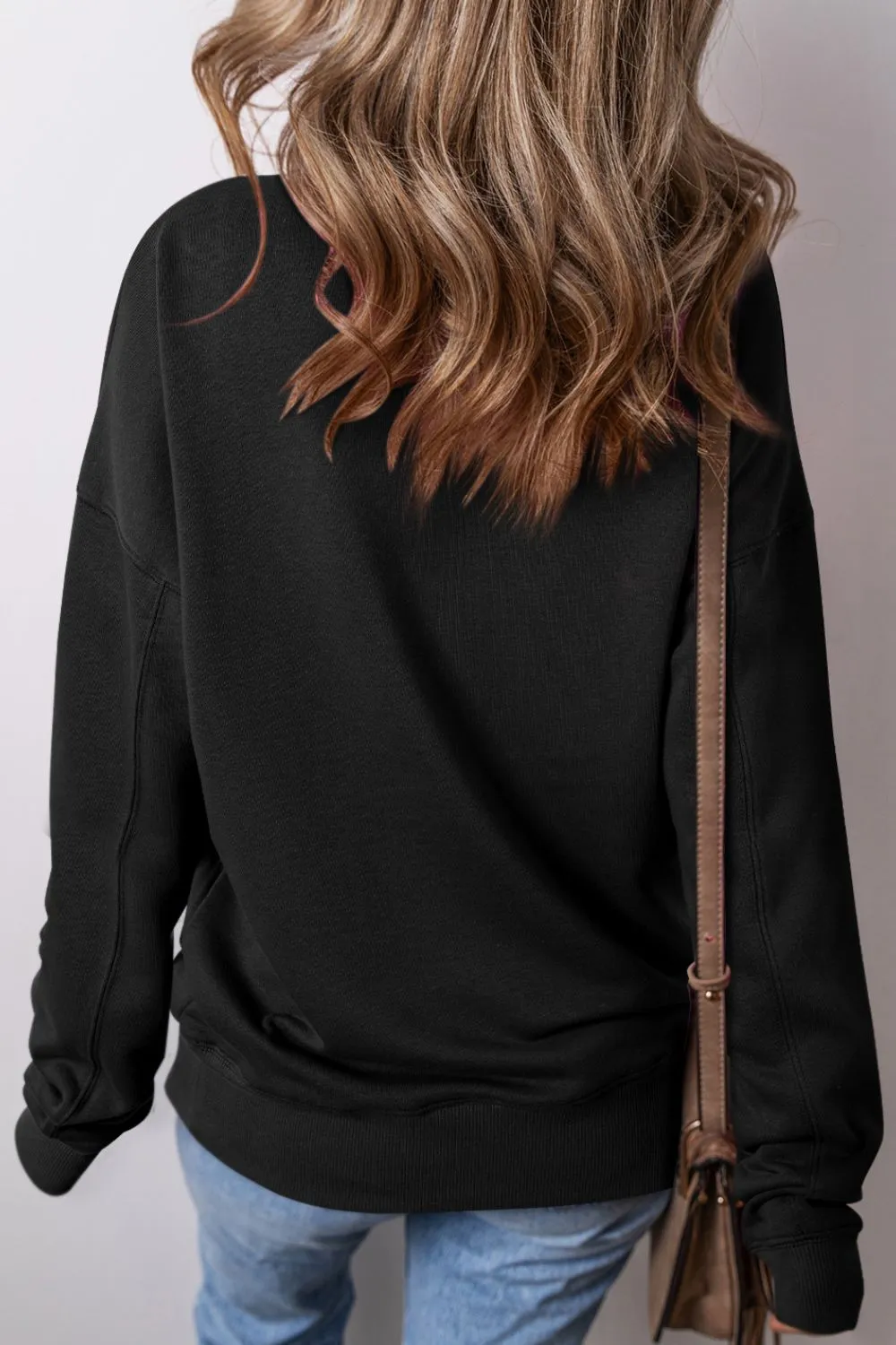Solid Color Round Neck Long Sleeve Sweatshirt, image 21