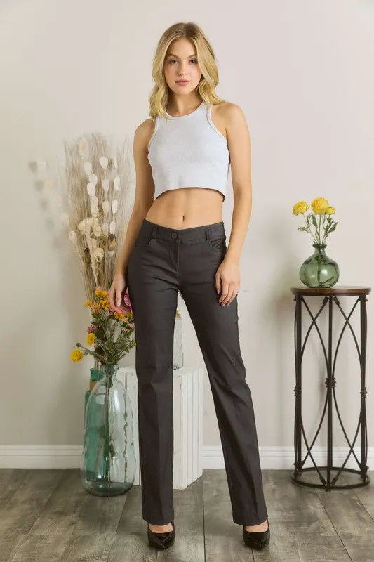 Full Size Solid Color Pants with Pocket Plus Size, image 4