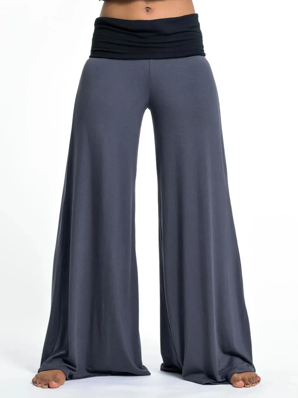 High Waisted Wide Leg Yoga Pants with Contrast Waistband, image 16