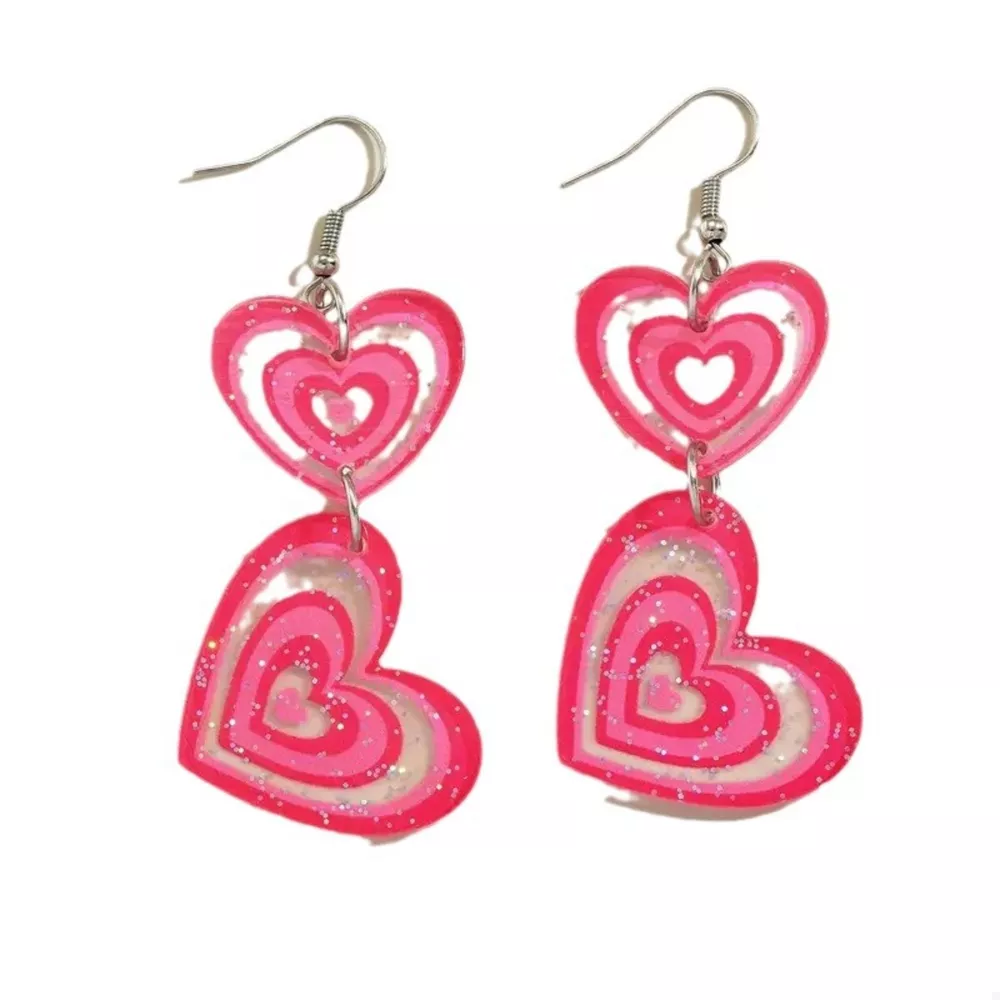 Heart Dangle Earrings, image 4