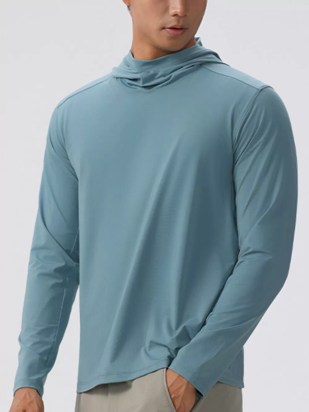 Men's Solid Color Long Sleeve Hoodie, image 2