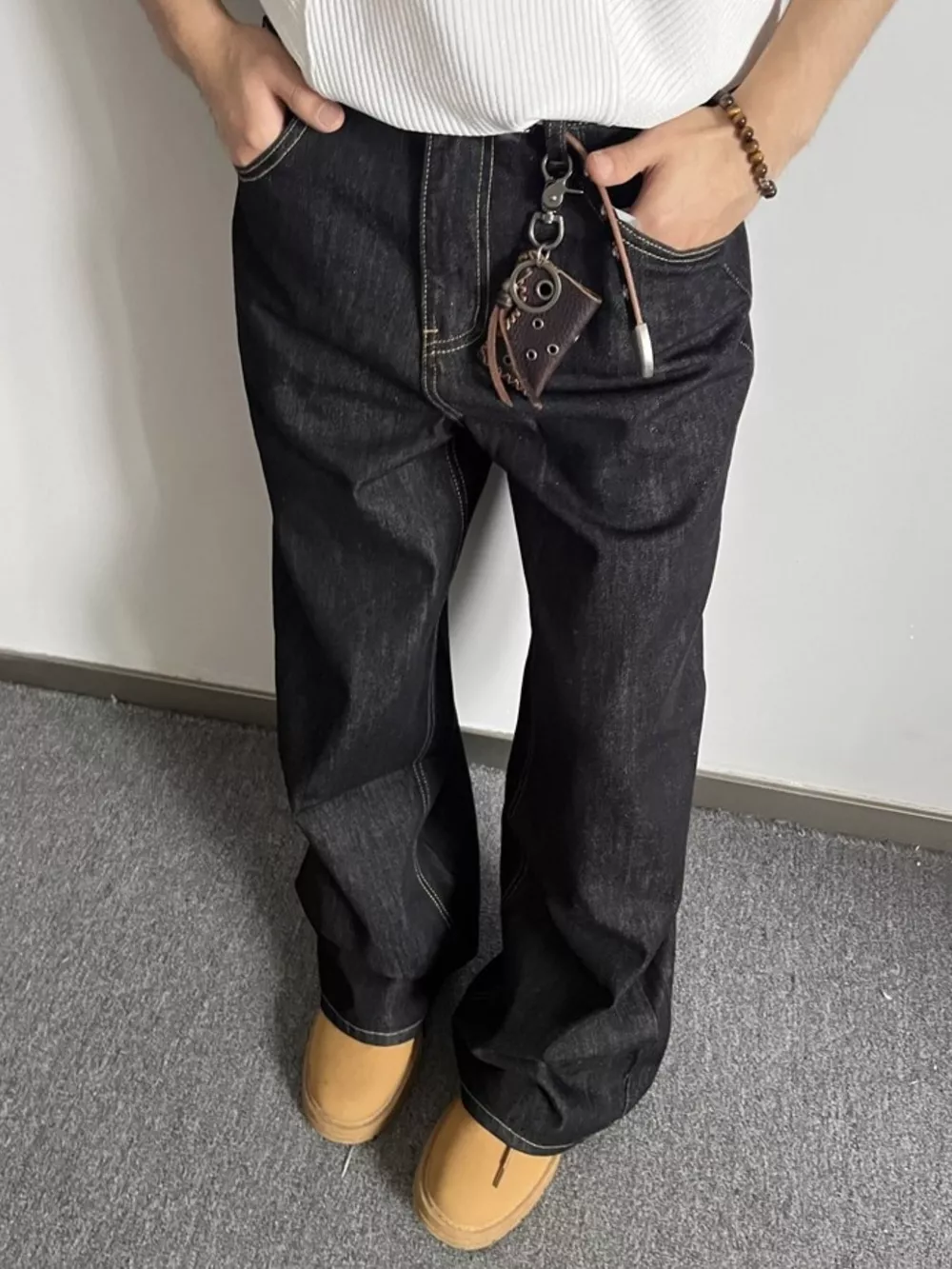 Men's Full Size Wide Leg Wash Jeans Plus Size, image 3