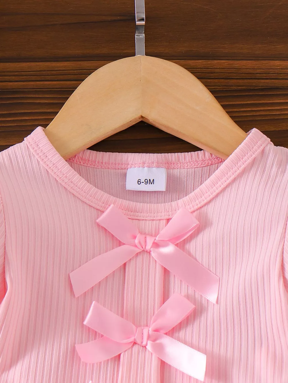 Children's Bow Ribbed Top and Shorts Set, image 2