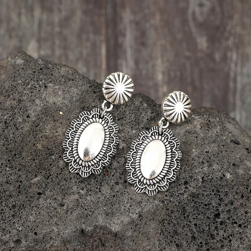 Alloy Flower Dangle Earrings, image 3