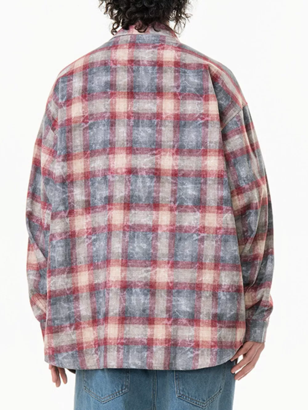 Men's Plus Size Plaid Button Up Long Sleeve Shirt, image 12
