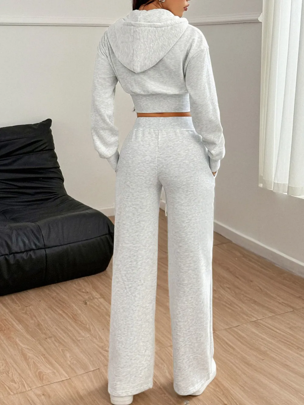 Zip Up Long Sleeve Top and Pants Set, image 5