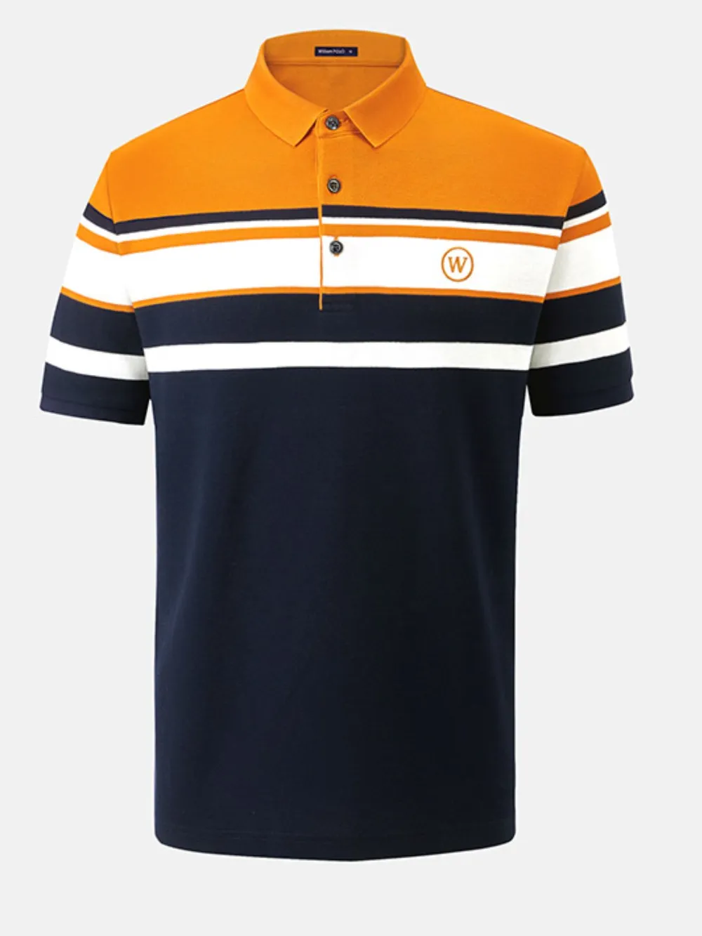 Men's Plus Size Color Block Striped Short Sleeve Polo Shirt, image 7