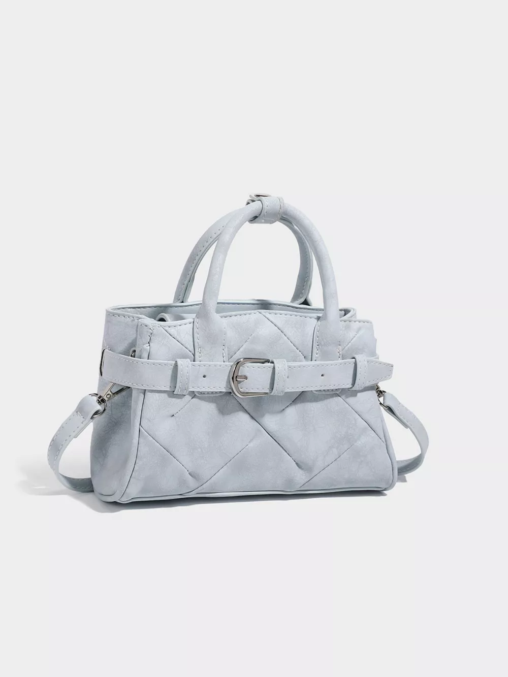 Quilted Buckle Accent Crossbody Bag