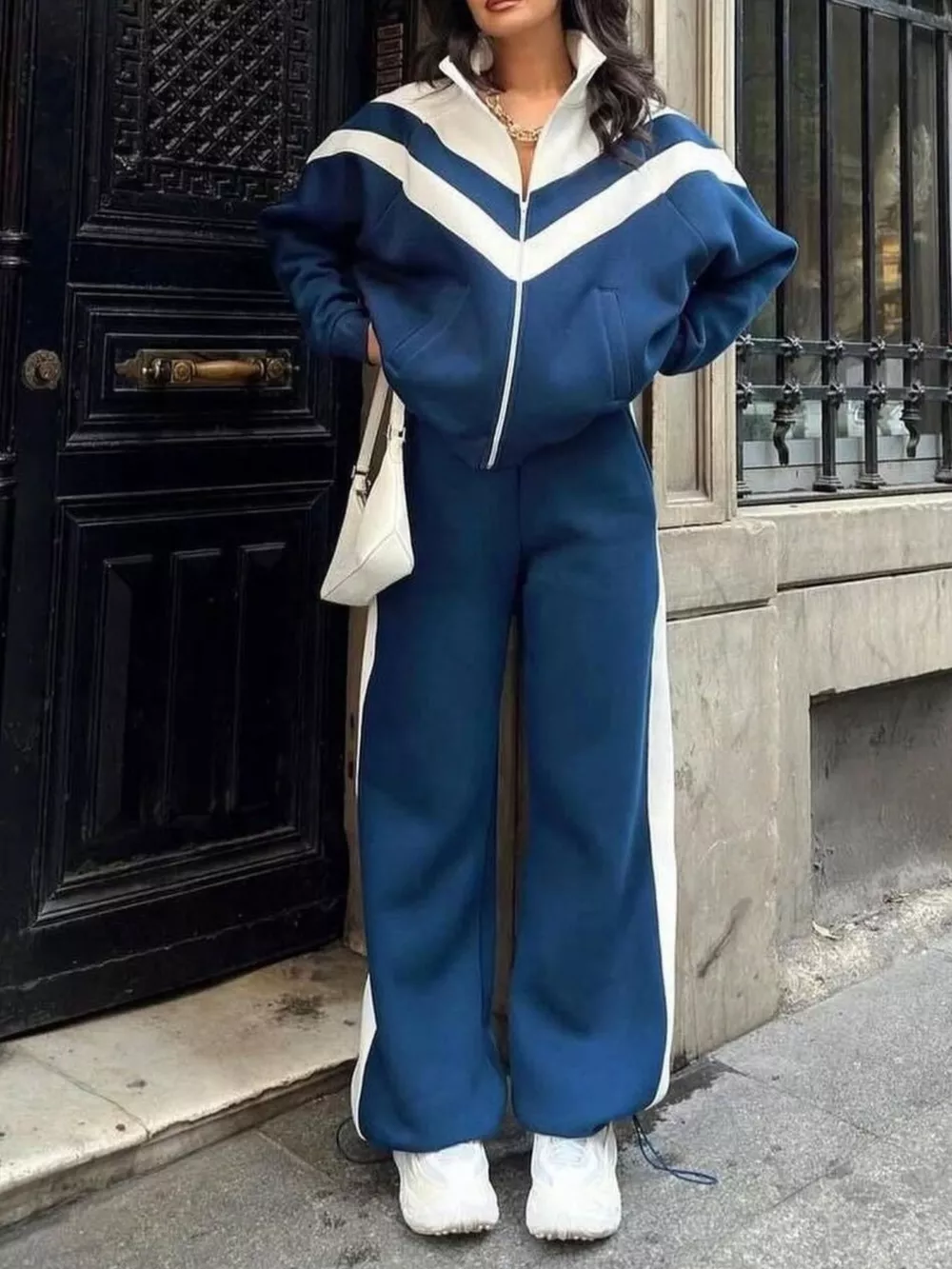 Color Block Zip-Up Outerwear and Pants Set, image 13
