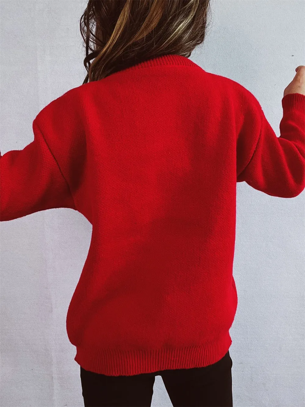 Christmas Tree Round Neck Long Sleeve Sweater, image 5