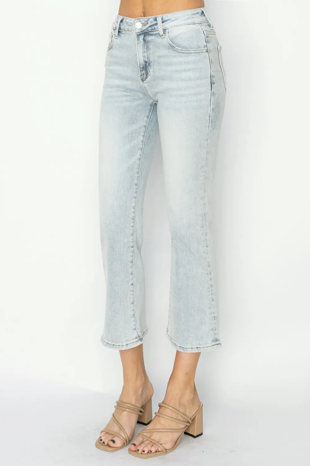 Full Size Mid Rise Cropped Flare Jeans, image 7