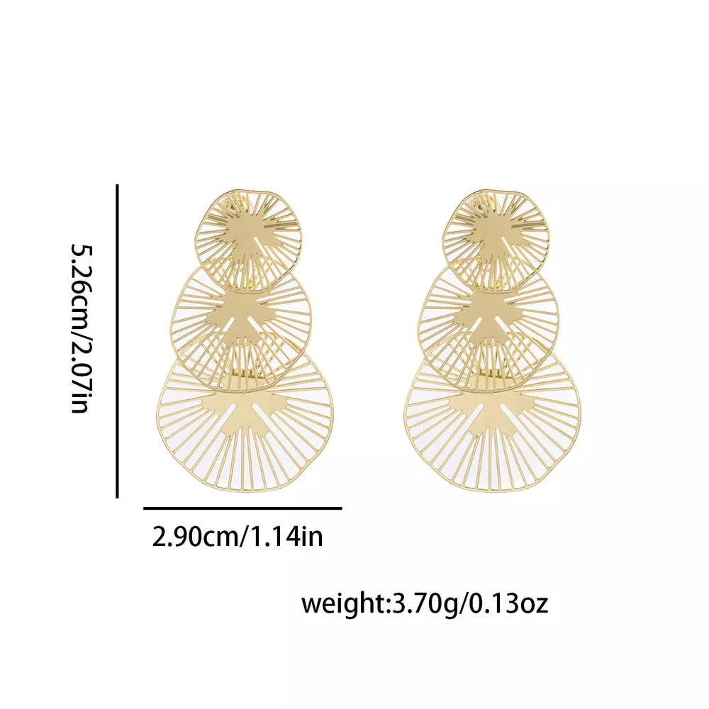 18K Gold-Plated Geometric Drop Earrings, image 5