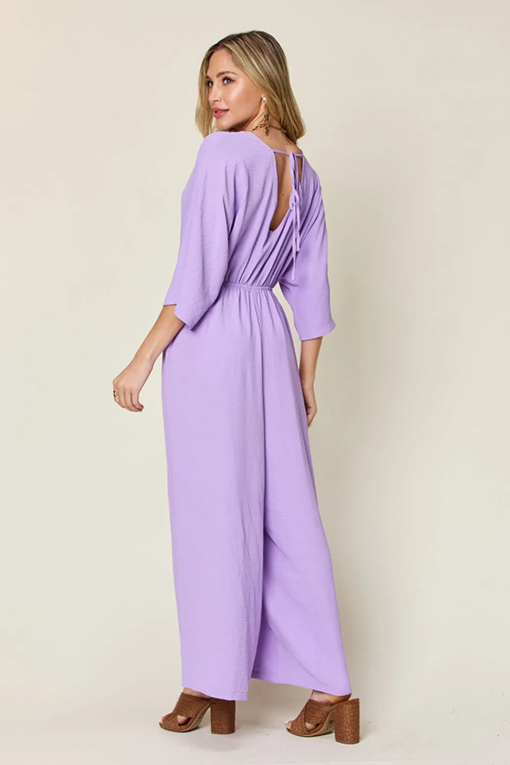Full Size Surplice Wide Leg Jumpsuit with Pockets, image 12