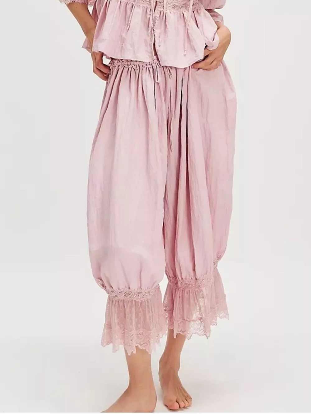 Lace Trimmed Lounge Pants