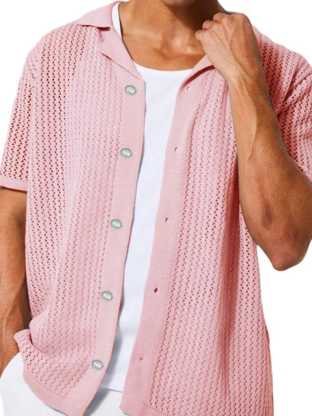 Men's Full Size Button Down Short Sleeve Shirt Plus Size, image 3