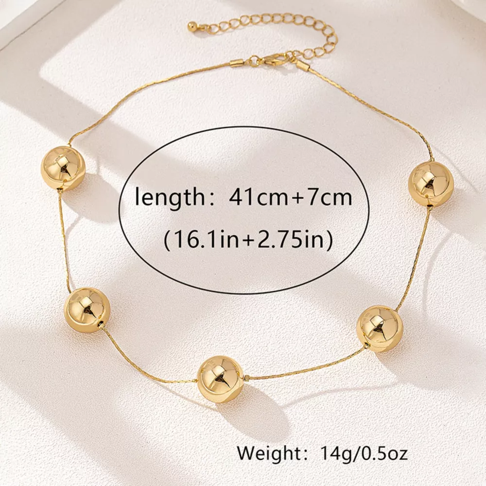 Golden Sphere Statement Necklace, image 4