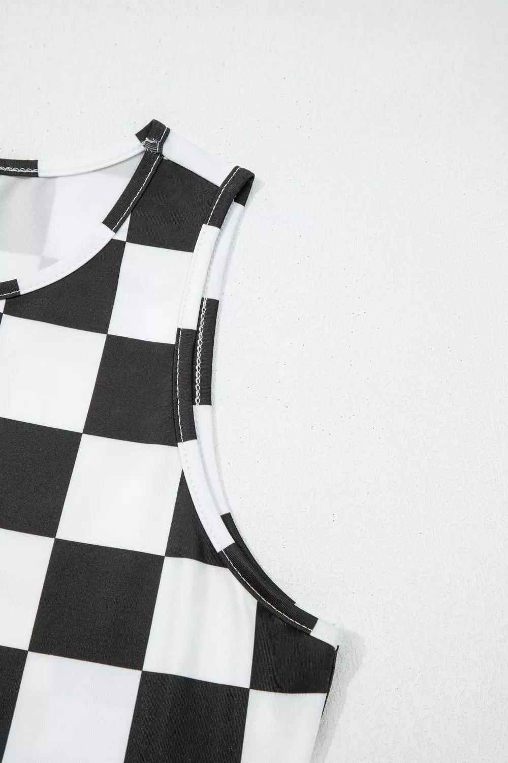 Checkerboard Printed Slim Tank Top, image 6