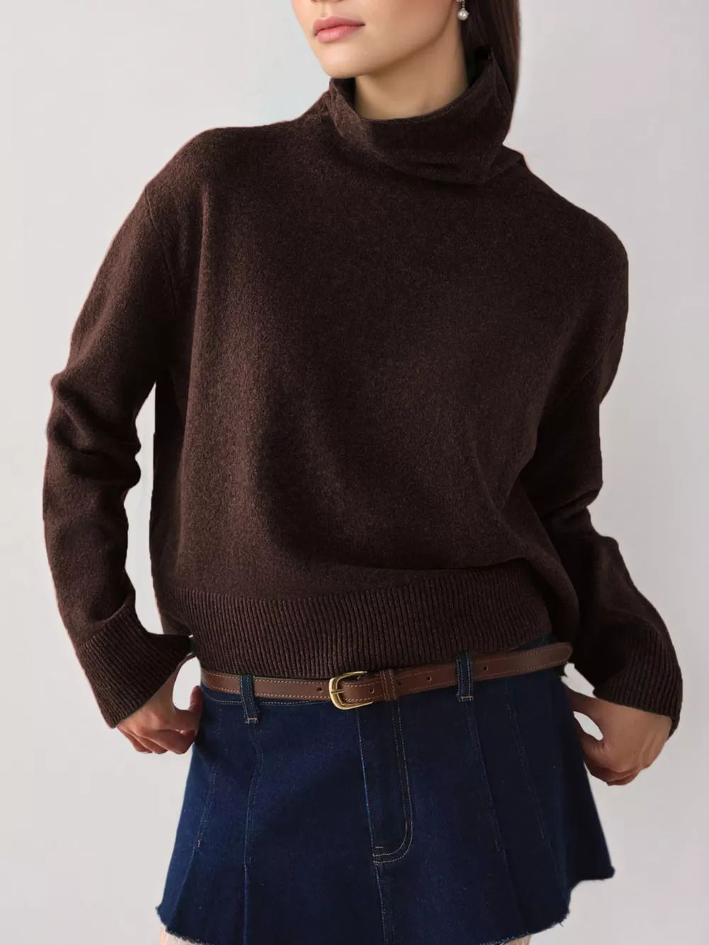 Turtleneck Dropped Shoulder Sweater, image 7