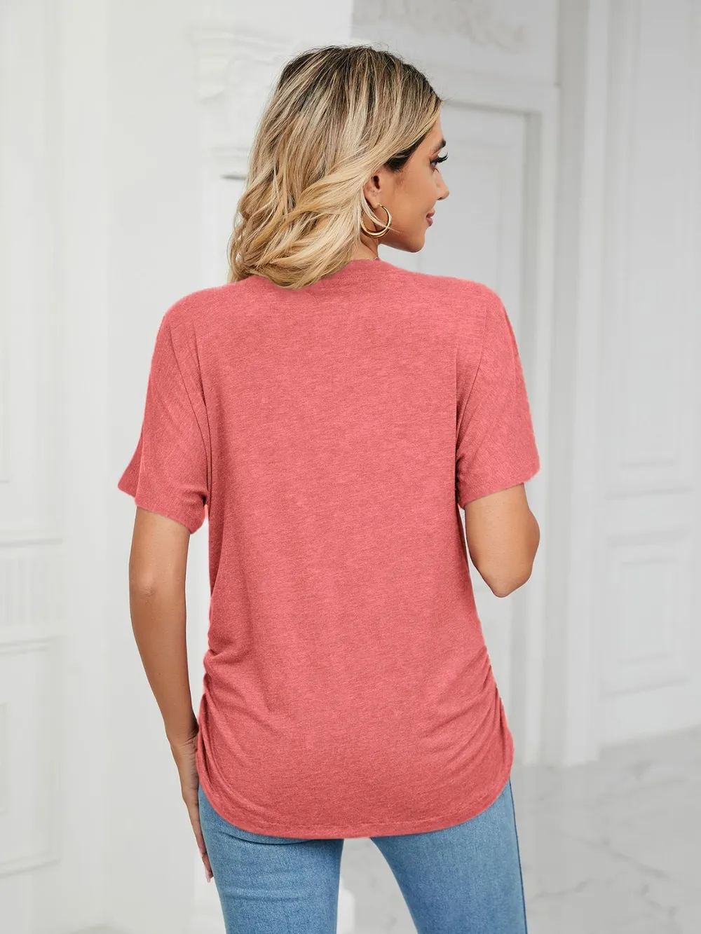 V-Neck Short Sleeve T-Shirt, image 14