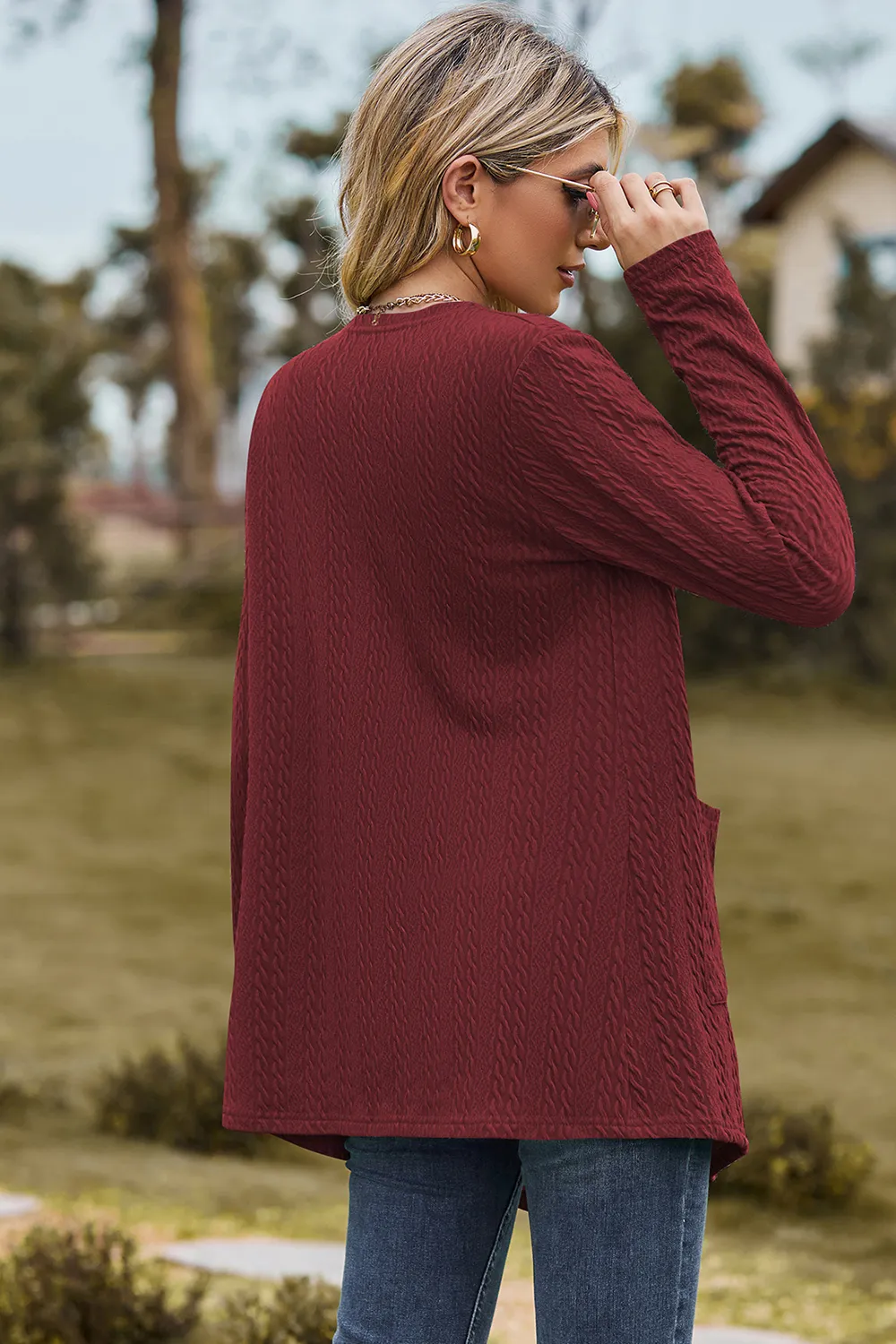 Open Front Long Sleeve Cardigan, image 2