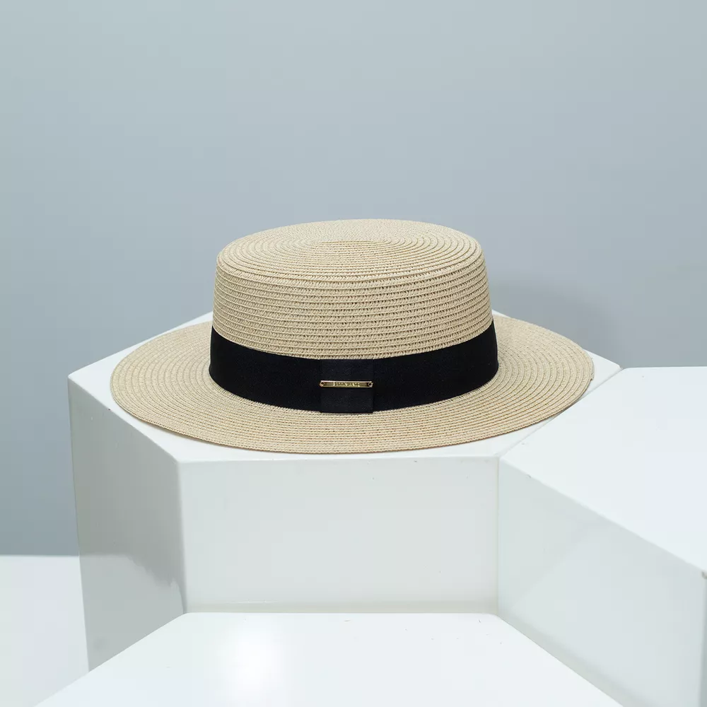 Straw Boater Hat with Band