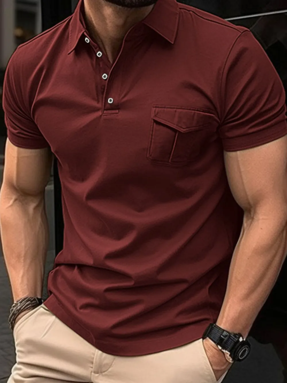 Men's Full Size Collared Neck Short Sleeve Polo Plus Size, image 6
