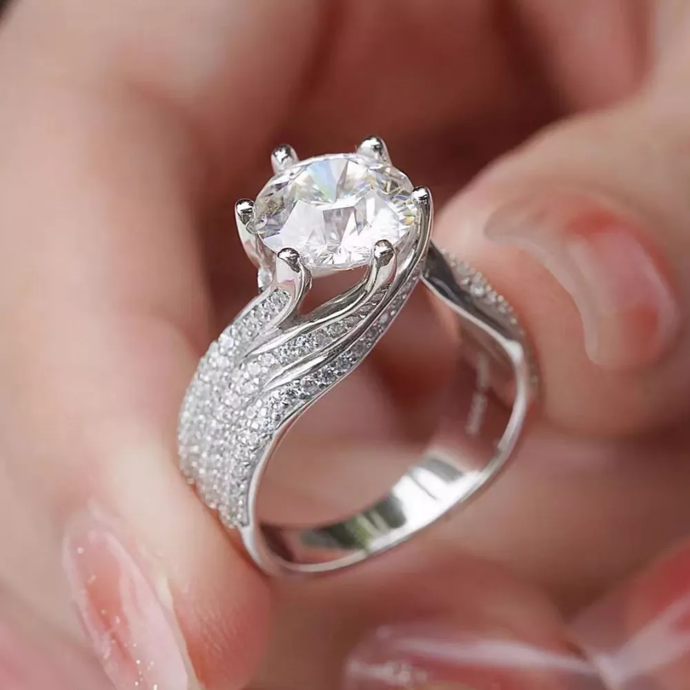 5 Carat Moissanite 925 Sterling Silver Ring, image 4
