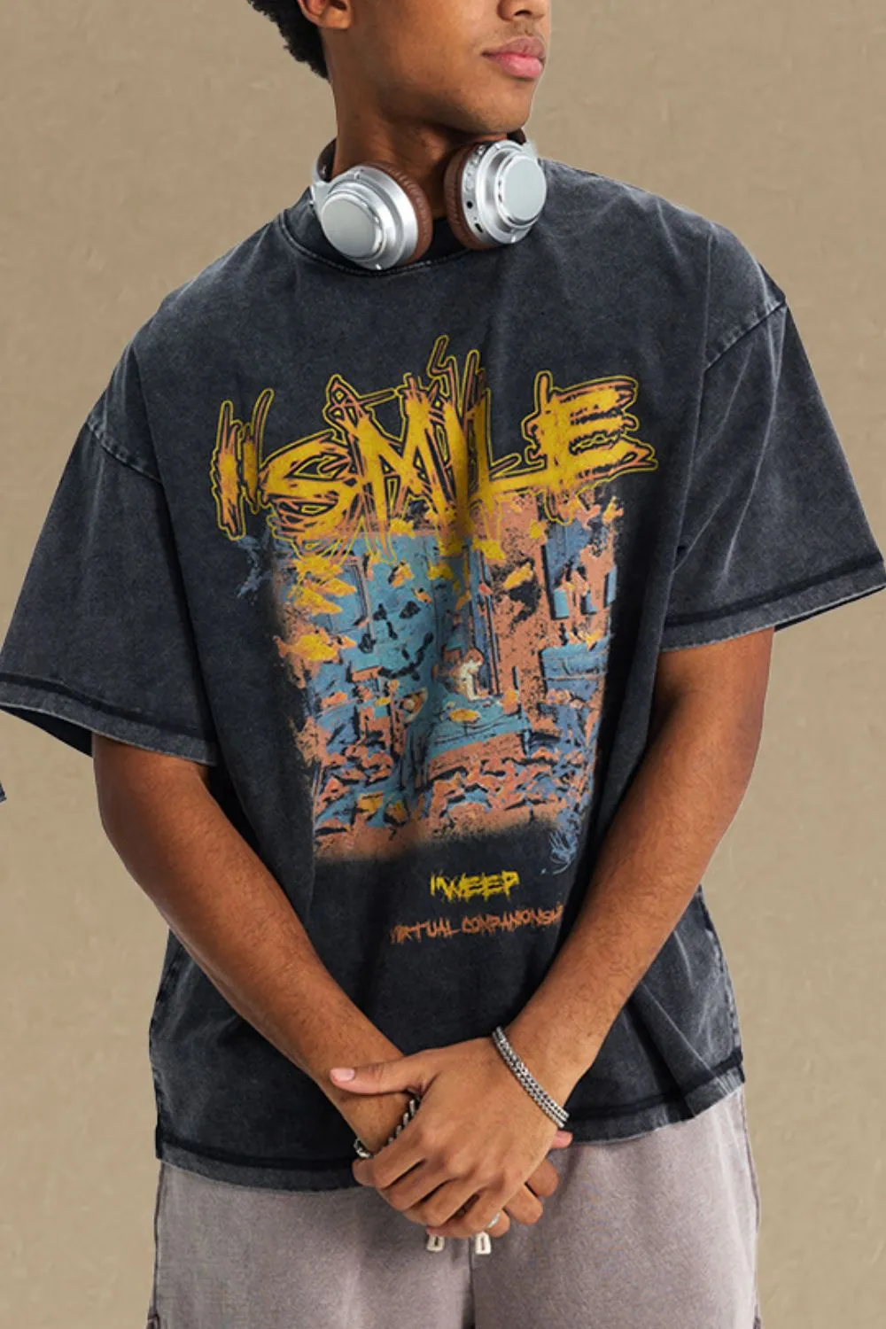 Men's Graphic Round Neck Half Sleeve T-Shirt